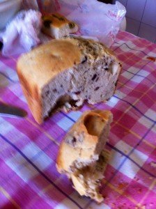 Il nostro primo pane, con le olive.