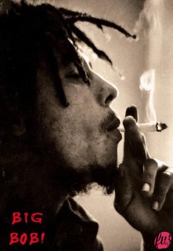 Bob Marley smoking a splift